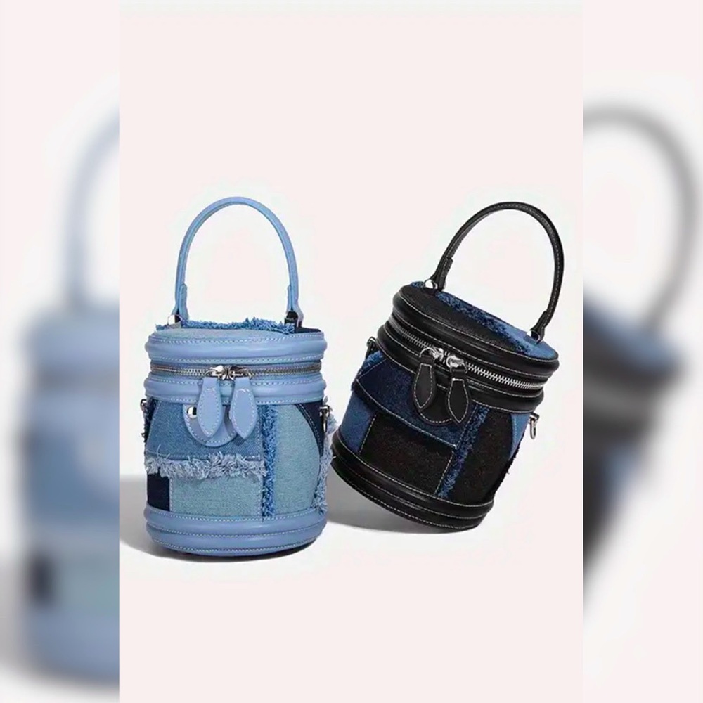 🥰🥰🥰 Boho-Chic Denim Bucket Bag 🥰🥰🥰  Light Wash